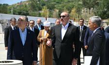 Prezident və Qurbanqulu Berdiməhəmmədov Yeni Şuşa məscidində tikinti işləri ilə tanış olub - FOTO
