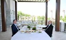 Prezident İlham Əliyev və Qurbanqulu Berdiməhəmmədov Şuşada birgə nahar ediblər - FOTO