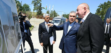 Prezident və Qurbanqulu Berdiməhəmmədov Yeni Şuşa məscidində tikinti işləri ilə tanış olub - FOTO