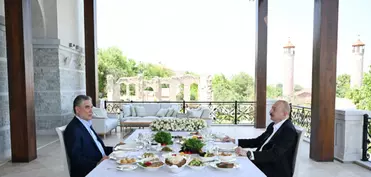 Prezident İlham Əliyev və Qurbanqulu Berdiməhəmmədov Şuşada birgə nahar ediblər - FOTO