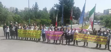 Təbrizli təqaüdçülər yenidən etiraz eyləmi keçiriblər