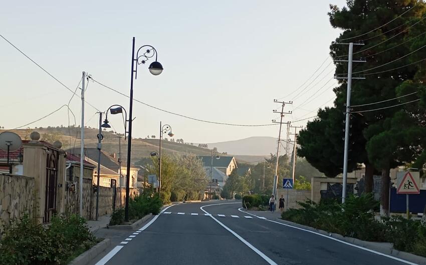 Şabran şəhərində yol nişanlanma işləri həyata keçirilib - FOTOLAR