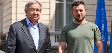Quterreş Zelenski ilə Rusiya-Ukrayna münaqişəsinə son qoymaq səylərini müzakirə edib