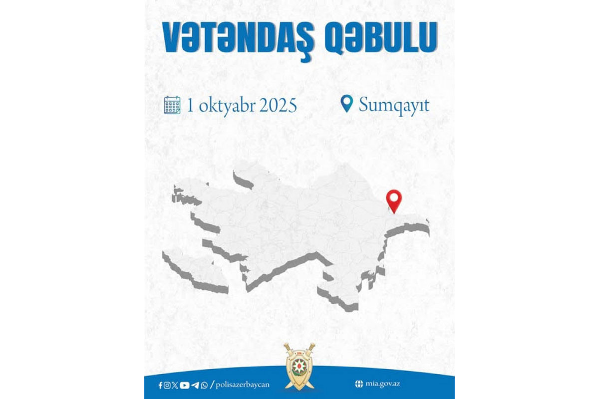Vilayət Eyvazov Sumqayıtda vətəndaşları qəbul edəcək