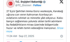 Türkiyə XİN Anım Günü münasibətilə paylaşım edib