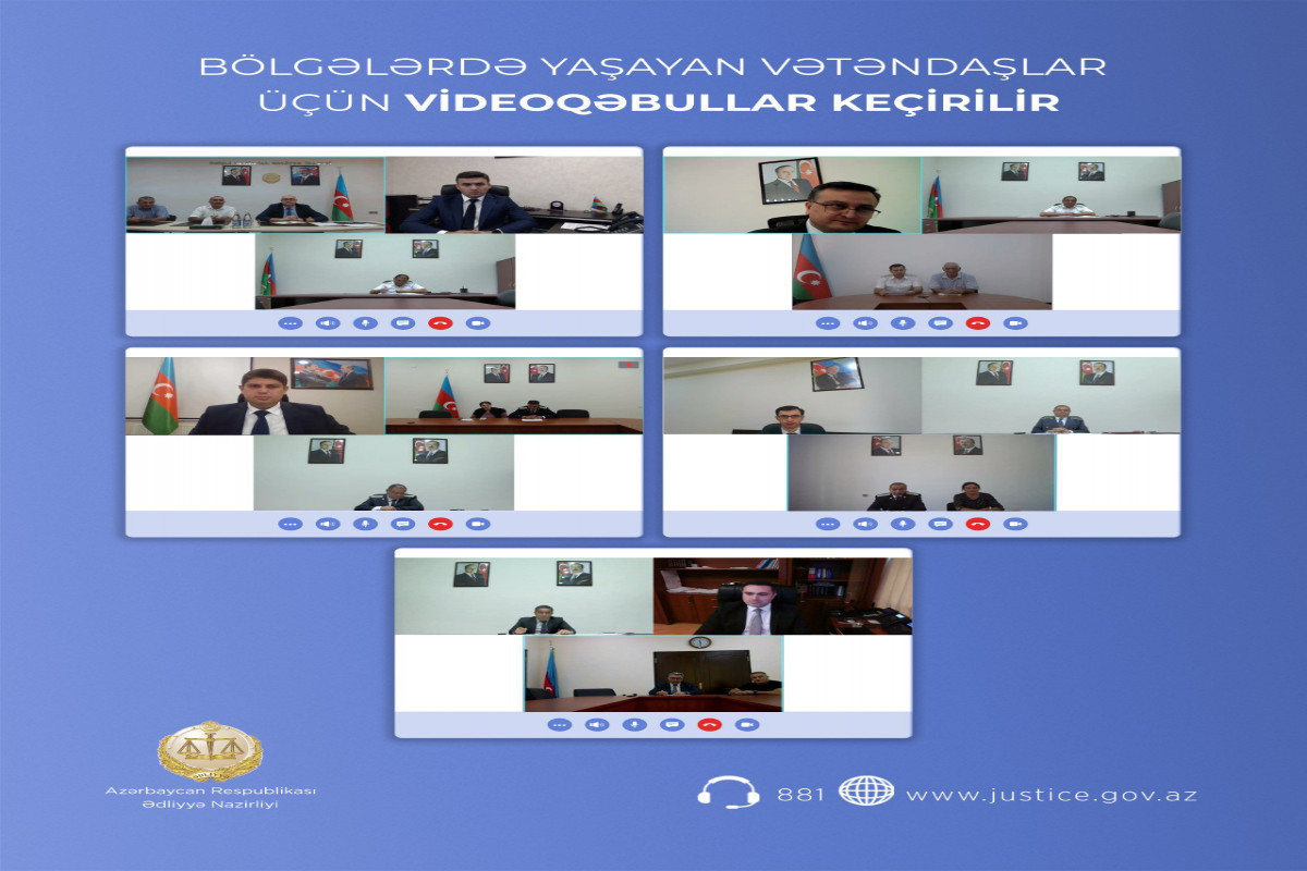 Ədliyyə Nazirliyi bölgələrdə vətəndaşlar üçün videoqəbullar keçirir