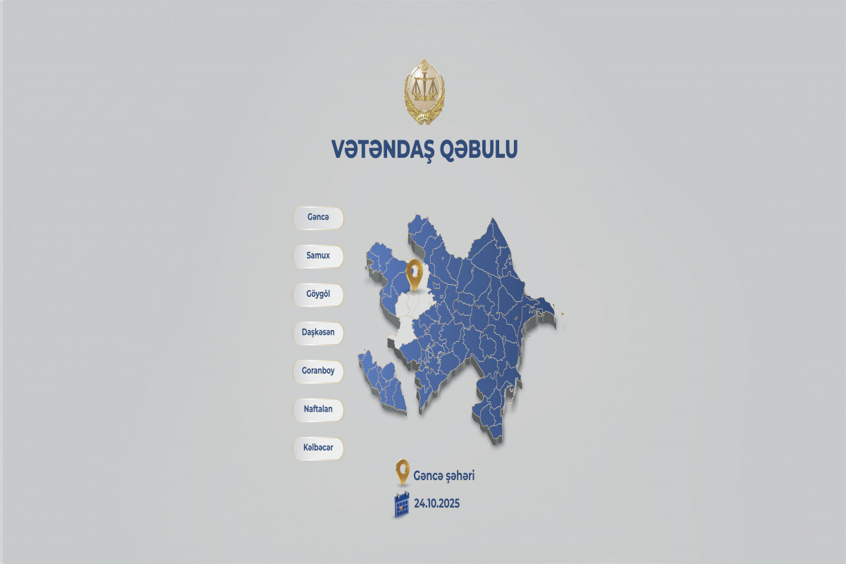 Ədliyyə naziri Gəncədə vətəndaşları qəbul edəcək