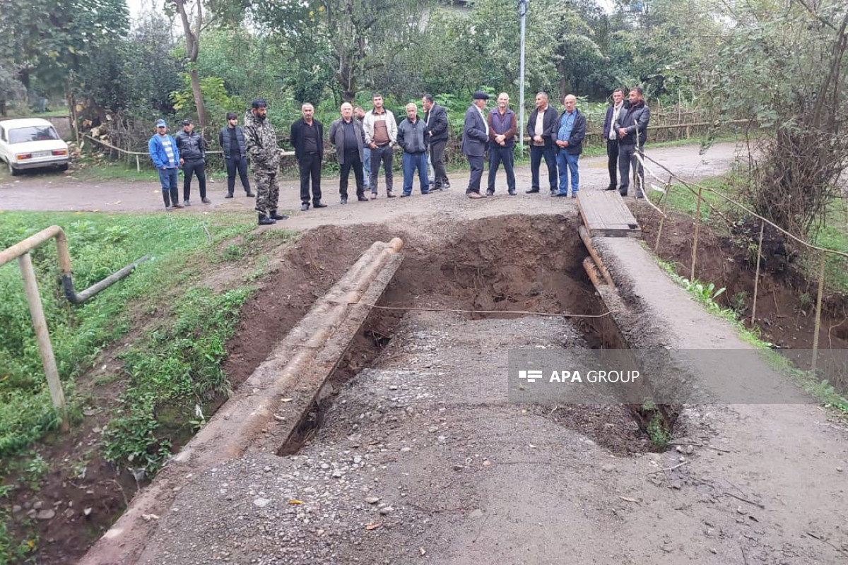 Astarada sel nəticəsinə körpü çöküb - FOTO