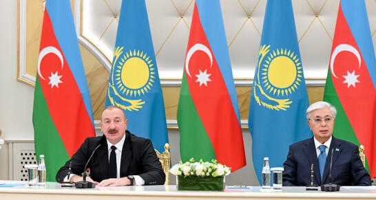Azərbaycan və Qazaxıstan prezidentləri mətbuata bəyanatlarla çıxış ediblər - FOTO - YENİLƏNİB
