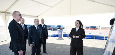 Prezident Cəbrayılın Şahvəlli kəndində “Şəms” və “Üfüq” Günəş Elektrik stansiyalarının təməlini qoyub