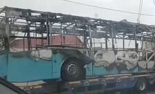 В Баку сгорел пассажирский автобус