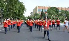 Bakıda hərbi orkestrlərin müşayiəti ilə yürüşlər təşkil edilir