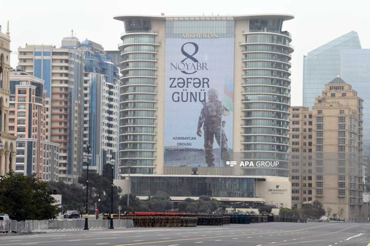 Bakıda Zəfər Gününün beşinci ildönümü münasibətilə hərbi parada hazırlıq keçirilir - FOTO