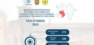 Azad edilmiş ərazilərdə ötən ay 783 mina, 6510 PHS aşkarlanıb