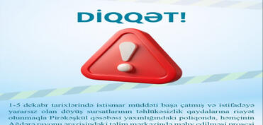 Pirəkəşkül və Ağdərədə istifadəyə yararsız döyüş sursatları məhv ediləcək