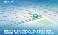 Daha bir küçədə avtobus zolağında minib-düşmə yeri yaradılıb