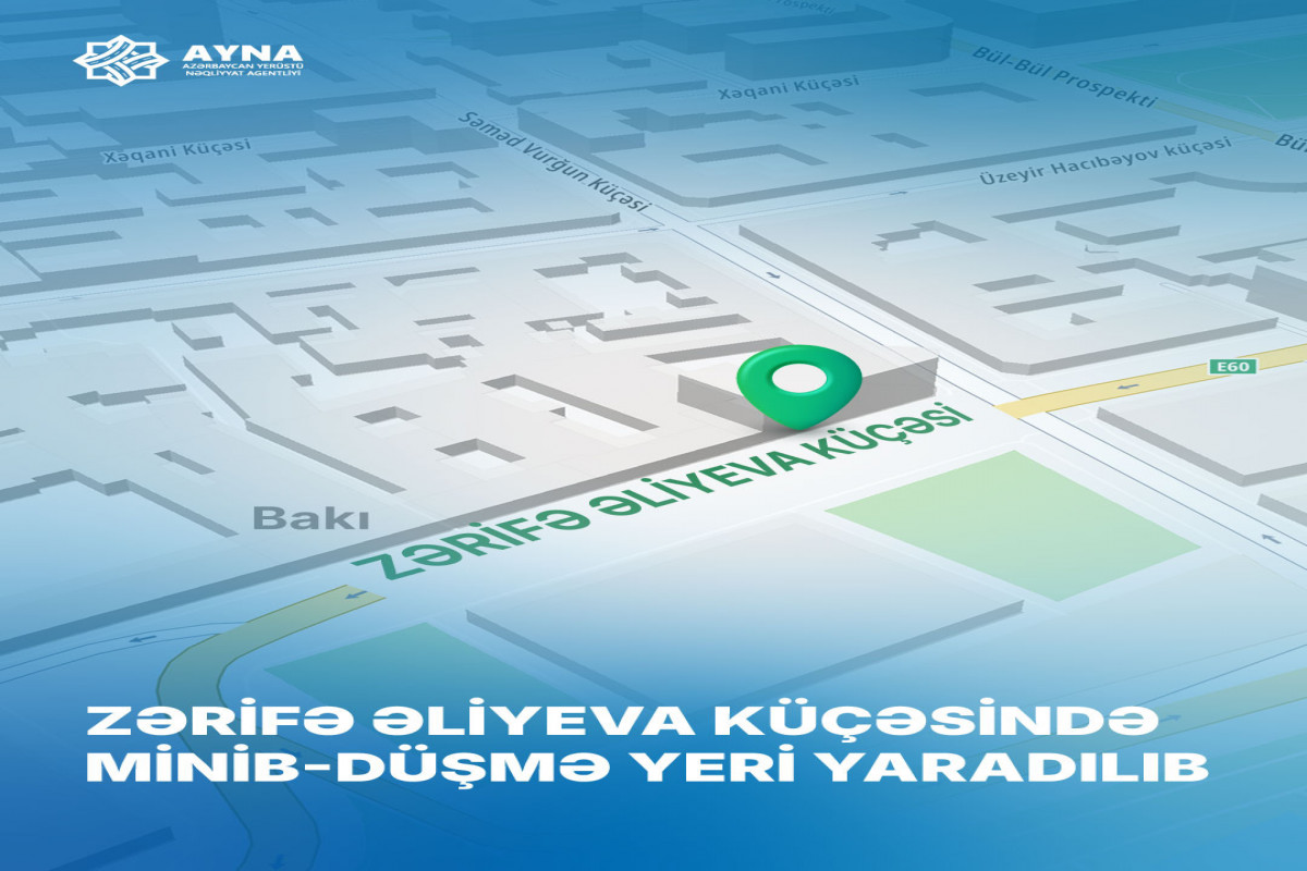 Daha bir küçədə avtobus zolağında minib-düşmə yeri yaradılıb