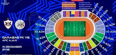 "Qarabağ"-"Ayaks" oyununun biletləri satışa çıxarılıb