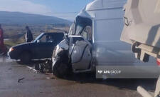 Qubada avtobus yük maşını ilə toqquşub, ölən var - FOTO