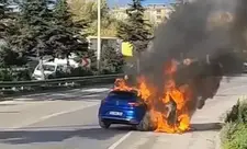 Türkiyədə ulduz futbolçunun avtomobili yandı