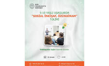 “5-10 yaşlı uşaqlarda sosial inkişaf və özünəinam” təlimi keçiriləcək