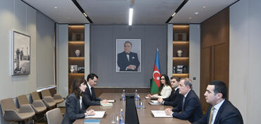 Ceyhun Bayramov diplomatik fəaliyyətinin başa çatması ilə əlaqədar Vladanka Andreyeva ilə görüşüb