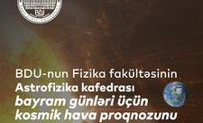 Bayram günlərinin kosmik hava proqnozu