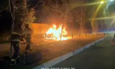 Sumqayıtda iki maşın toqquşub, yanğın baş verib  - VİDEO