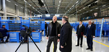 Prezident Tərtər elektromexanika zavodunun yenidənqurmadan sonra açılışında iştirak edib - YENİLƏNİB