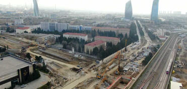 Bakıda yeni avtomobil yolunun tikintisi davam etdirilir - FOTO