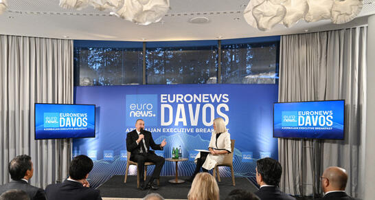 Prezident İlham Əliyev Davosda “Euronews”a müsahibə verib - FOTO - YENİLƏNİB