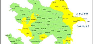 Küləkli hava şəraiti ilə bağlı sarı xəbərdarlıq verildi