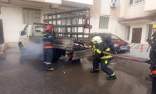 Sumqayıtda avtomobil yanıb - VİDEO