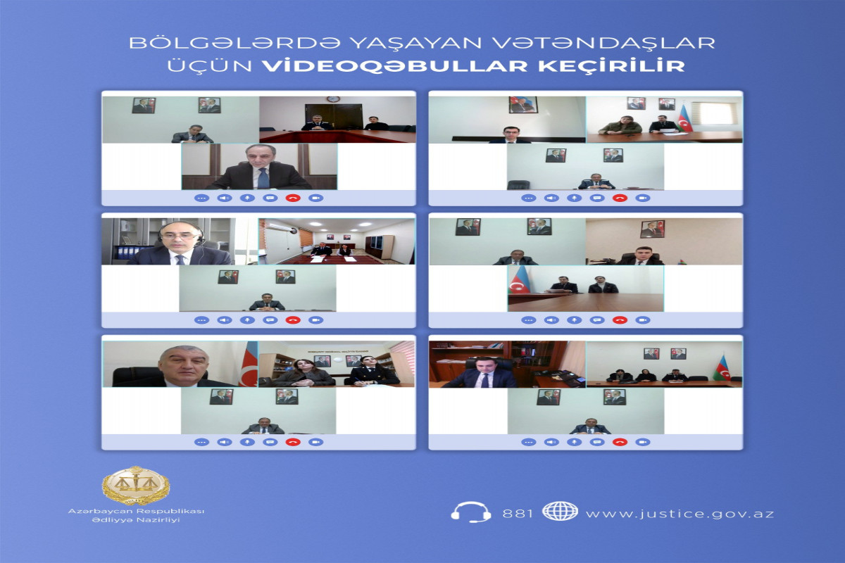 Ədliyyə Nazirliyi vətəndaşlar üçün videoqəbullar keçirib