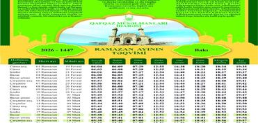 Ramazan ayının təqvimi açıqlanıb