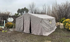 Evi yararsız hala düşən vətəndaş üçün çadır quruldu - FOTO