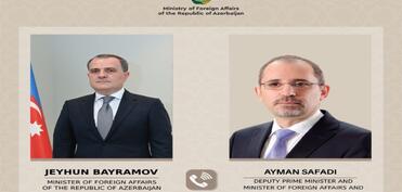 Ceyhun Bayramov iordaniyalı həmkarı ilə Yaxın Şərqdəki mövcud vəziyyəti müzakirə edib