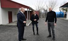 Prezident Xocavəndin Xanoba kəndində fərdi evlərin və infrastrukturun bərpa işləri ilə tanış olub - FOTO
