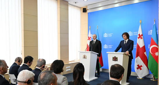 Azərbaycan Prezidenti və Gürcüstanın Baş naziri mətbuata bəyanatlarla çıxış ediblər   YENİLƏNİB