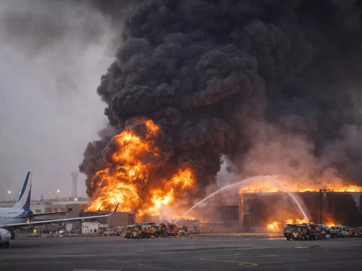 İranın qərbindəki Xürrəmabad hava limanı aviazarbələrə məruz qalıb