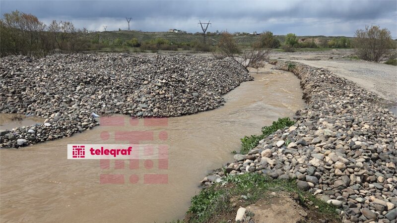 Ağstafaya sel gəlib - Bəzi kəndlərlə gediş- gəliş çətinləşib