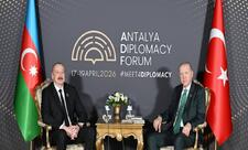 Antalyada Azərbaycan Prezidenti İlham Əliyevlə Türkiyə Prezidenti Rəcəb Tayyib Ərdoğanın görüşü keçirilir