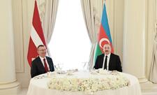 Latviya Prezidentinin şərəfinə rəsmi lanç verilib