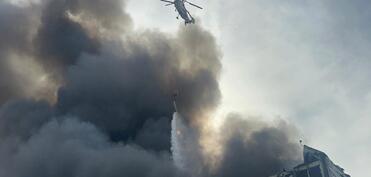 Lökbatandakı yanğının söndürülməsinə FHN-in helikopteri cəlb olunub - YENİLƏNİB 