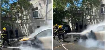 Bakıda “Changan” yanıb - VİDEO
