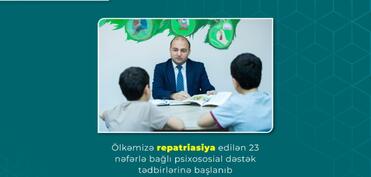Suriyadan gətirilmiş 23 Azərbaycan vətəndaşı sosial xidmət müəssisəsinə yerləşdirilib