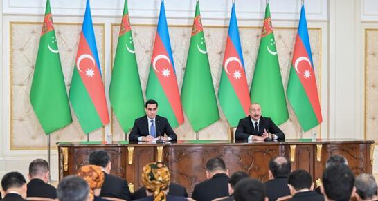 Azərbaycan və Türkmənistan prezidentləri mətbuata bəyanatlarla çıxış ediblər - YENİLƏNİB
