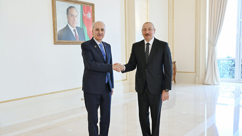 Prezident İlham Əliyev Türkiyə Böyük Millət Məclisinin sədrini qəbul edib