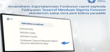 ƏSF Türkiyə Fondunun satışa çıxarılan aktivlərini saytında təqdim edəcək