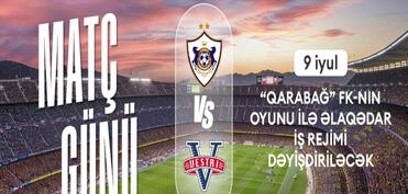 Bakı metrosu "Qarabağ" – "Vestri" oyununa görə gücləndirilmiş rejimdə işləyəcək